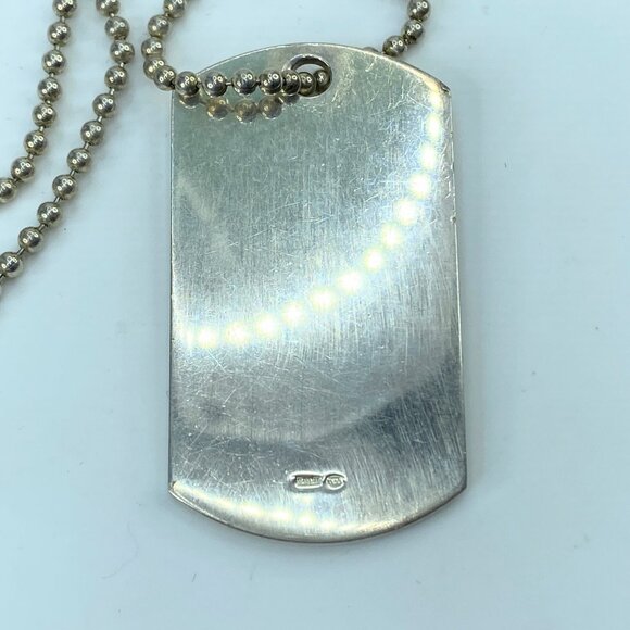 Gucci Dog Tag Pendant Necklace Sterling Silver 925 Made in Italy 22" 31g JR297 - Picture 7 of 9